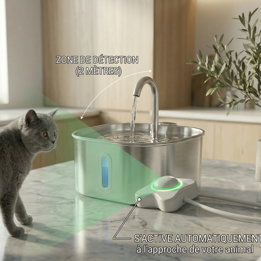 Station d'Hydratation Intelligente Animania™ — Pack Complet Inox & Sensor